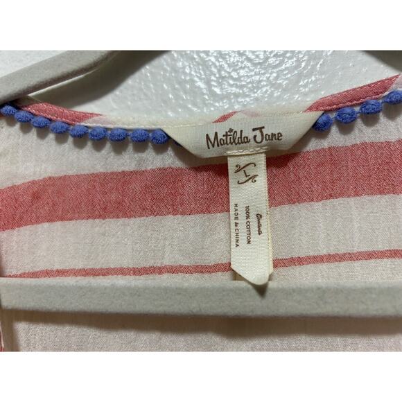 Women’s Matilda Jane White And Red Striped Beach Cover-Up Size Large - Picture 3 of 7